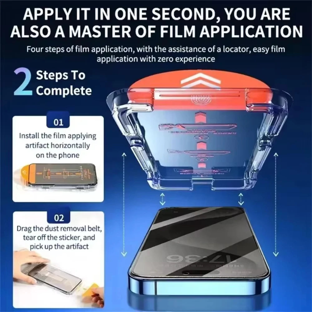 3Pcs Privacy Tempered Glass Dust free Installation Protector for IPhone 17 16 15 14 13 12 Pro Max 17Air Anti-Spy Screen Protecto