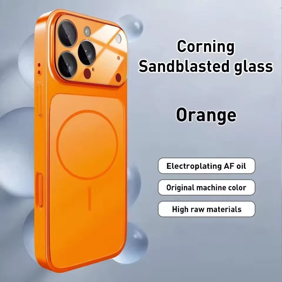 Original AG Frosted Glass For Magsafe Phone Case For iPhone 17 Air 16 15 14 Plus 13 Pro Max Magnetic Wireless Charge Armor Cover